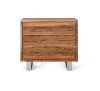 Cómoda de madera de acacia y metal