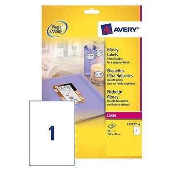 Avery Zweckform L7767-40 Etiquetas de alto brillo  210 x 297 mm (40 unidades)