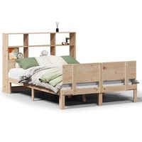 cama matrimonial  cama para adultos  cama con estanteria sin colchon madera maciza de pino 150x200cm