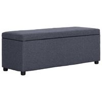 banco con espacio de almacenaje 116 cm poliester gris oscuro vidaxl