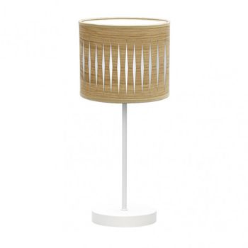 Sobremesa Piron 1xe14 Blanco/madera Clara 42x17x17 Cm marca FABRILAMP