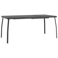 mesa de jardin  mesa de exterior malla de acero gris antracita 165x80x72 cm