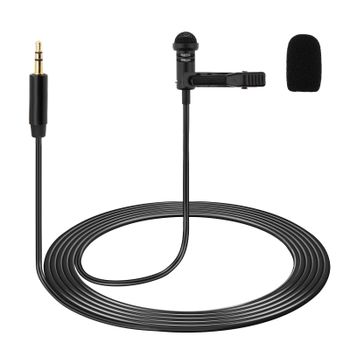 Micrófonos Lavalier negros aptos para DJI Mic 2 / Rode Wireless Pro / Wireless GO 2, micrófono portátil de solapa Lav omnidireccional