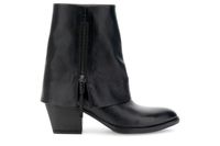 botines de piel con puno y cremallera interior black