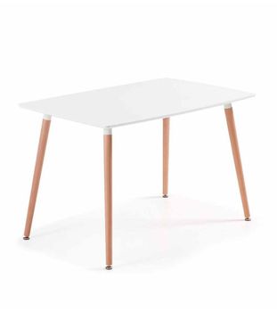 Mesa comedor estilo nórdico 120x80 cm color blanco