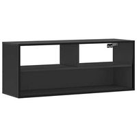 mueble de tv  mueble de salon  gabinete de tv madera de ingenieria y metal negro 100x31x395 cm
