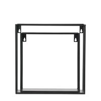 juego de 2 estantes de pared en forma de cubo de metal negro