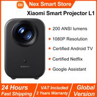 xiaomi smart projector l1 200 lumenes iso google tv resolucion fisica 1080p correccion auto keystone y enfoque automatico audio dolby