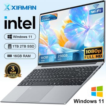 Computadora Portátil Xiaman de 15.6 Pulgadas, Intel Core I3 6100U, 16 GB de RAM, 1 TB SSD, Windows 11 Pro, con Teclado Retroiluminado y Lector de Huellas Dactilares