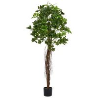 planta artificial en maceta para interior decoracion de plastico con maceta negra 175 cm umbrella tree
