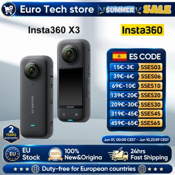 Insta360 X3 - Cámara de Acción 360° Resistente al Agua con Sensores de 1/2