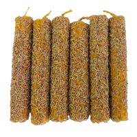 velas de cera de abeja natural hechas a mano con romero r purifican el aire y mejoran el bienestar 10 cm pack de 6