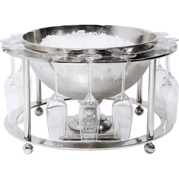 Enfriador botellas bubbly time de aluminio plateado