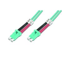 digitus cable de conexion de fibra optica duplex lc om3 2m turquesa