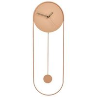 reloj de pared decoracion colgante 20 x 62 cm diseno moderno minimalista con pendulo decorativo sin numeros acero rosa salvan