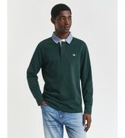 gant para hombre 2004082 polo rugger cuello cambray verde m casual algodon manga larga