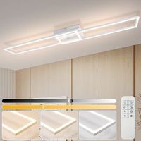 lampara de techo nettlife para salon led lampara de techo para cocina con mando a distancia diseno moderno 3000k-6500k 36w