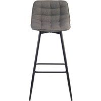 teknik quilt fabric bar stool chair - grey grey