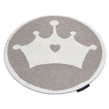 Alfombra Infantil Moderna Joy Circulo Crown, Corona Para Niños - Estr Circulo 120 Cm