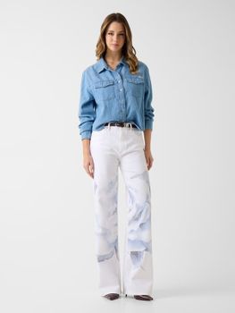 Jeans De Pierna Ancha Con Estampado