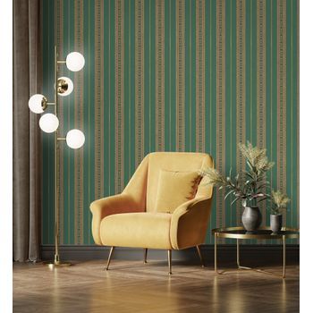 Papel Pintado Vinílico De Rayas Con Efecto Textura De Tela Tejida En Relieve - Alexander Stripe 676430 De Gaulan - Rollo De 10 M X 1,06 M
