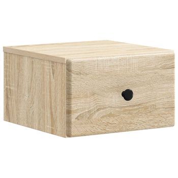 Mesita De Noche De Pared - Dormitorio - Madera De Ingeniería - Roble Sonoma (34.5x33x20cm)