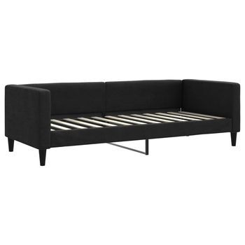 Sofá Cama | Cama Para Adulto | Sofá Convertible Sin Colchón Tela Negro 80x200 Cm