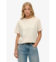 superdry para mujer w1011702a camiseta athletic tonal oversized beige s casual algodon manga corta