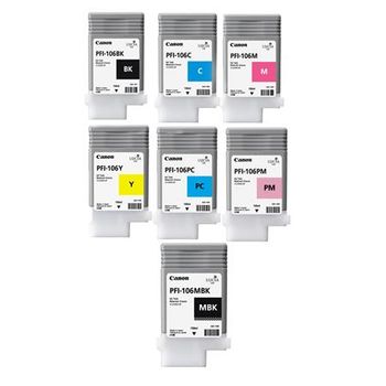 Canon PFI-106 Full Set Original Inks (7 Pack)
