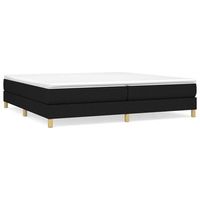 cama box spring con colchon tela negro 200x200 cm