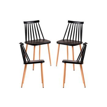 Pack 4 Sillas Bik De Polipropileno 80*39*41 Cm - Negro