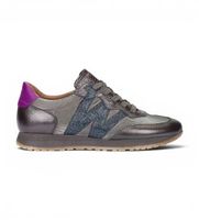 wonders para mujer a-4810 zapatillas de piel tot gris 36 plano cordones casual