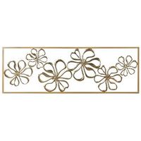 decoracion moderna de pared arte de hierro 90 x 31 cm pieza decorativa hecha a mano diseno floral dorado cerium