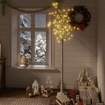 Vidaxl Árbol De Navidad Led Blanco Cálido Sauce Interior Exterior 1,8m