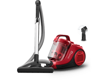 Aspirador sin bolsa - Rowenta RO2913EA, 900 W, 1.2 L, Tecnol. Ciclónica, Filtro de espuma y alta eficiencia, Radio acción 7.6 m, 77 dB, Rojo