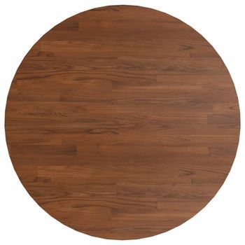 Tablero De Mesa | Tablero Escritorio Redonda Madera De Roble Marrón Oscuro Ø90x1,5cm