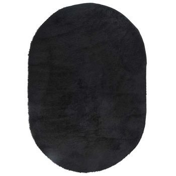 Alfombra Peluda De Pelo Largo Navarra Negra 300x200cm Poliéster Vidaxl