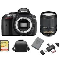 nikon d5300 kit af-s 18-140mm f35-56g ed vr dx  tarjeta sd de 64 gb  bolsa de la camara  en-el14a bateria  lector de tarjetas de memoria