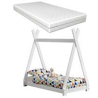 cama para ninos onejda con colchon pino 70 x 140 cm blanco encasa neuhaus