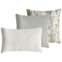 conjunto de 3 cojines decorativos de algodon con motivo floral 4530 x 4550 cm verdeblanco xylopia