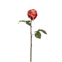 tallo de rosa artificial rojo anaranjado h53