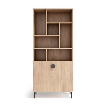 Estantería almacenamiento de melamina en roble 180x80x32 cm