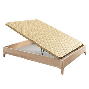 Canapé Abatible Arcón De Madera Con Patas Transpirable Altura 34,5 Cm - Cambrian - 105x190 Cm
