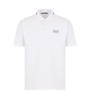 EA7 para hombre. 7M000184_AF13511 Polo Club blanco (XS), Casual, Algodón, Manga corta