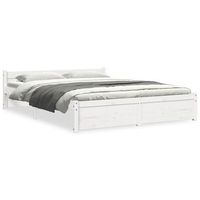 estructura de cama de madera maciza blanco 160x200 cm
