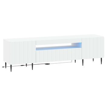 Mueble De Tv Led Blanco Madera De Ingeniería Vidaxl