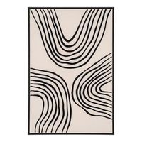 impresion en lienzo negro y beige curvas 60 x 90 cm