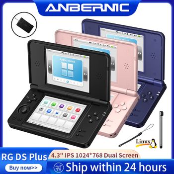 Consola de Juegos Retro Portátil Anbernic RG DS Plus, Pantallas Duales IPS de 4.3