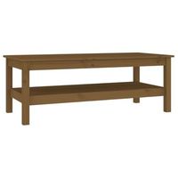 mesa de centro madera maciza de pino marron miel 110x50x40 cm vidaxl