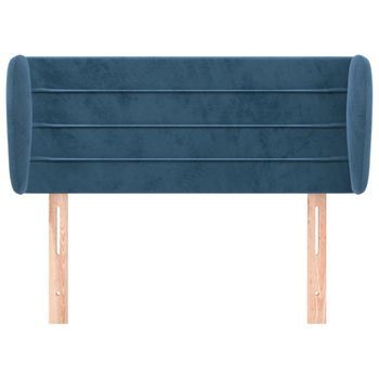 Cabecero Cama Mueble De Dormitorio De Terciopelo Oscuro 103 X 23 X 78/88 Cm Azul M02_0007980